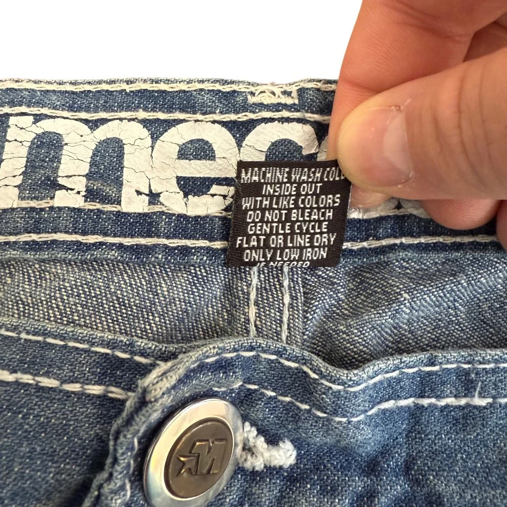MECCA Mens W40XL32 Blue‎ Wash Denim Jeans Cotton Straight Fit Y2K